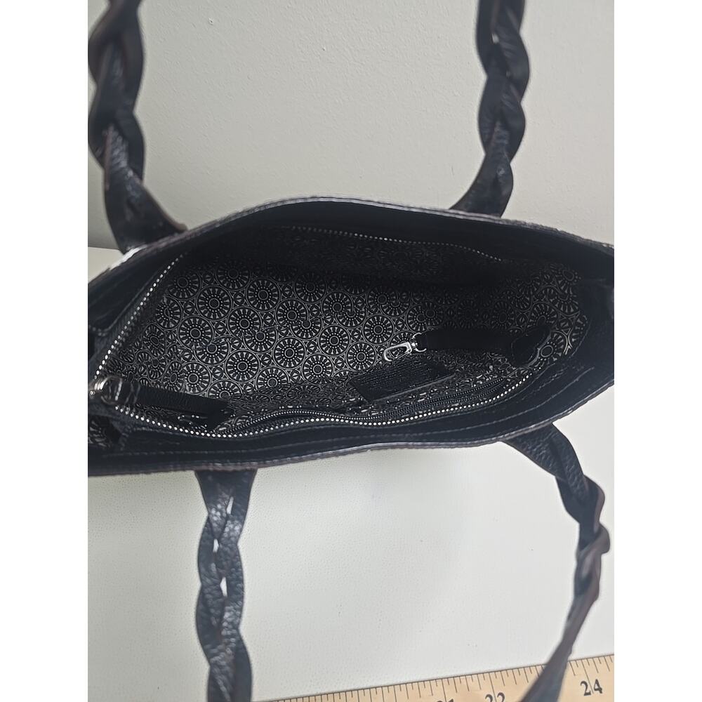 $305 Brighton Africa Stories ZEENA Small Butterfly Zebra Leather Tote Chic - Picture 7 of 9